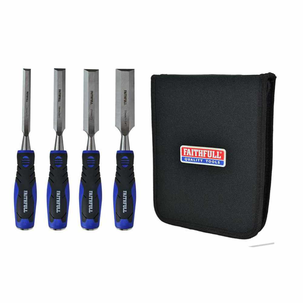 Soft-Grip Bevel Edge Chisels - Set of 4